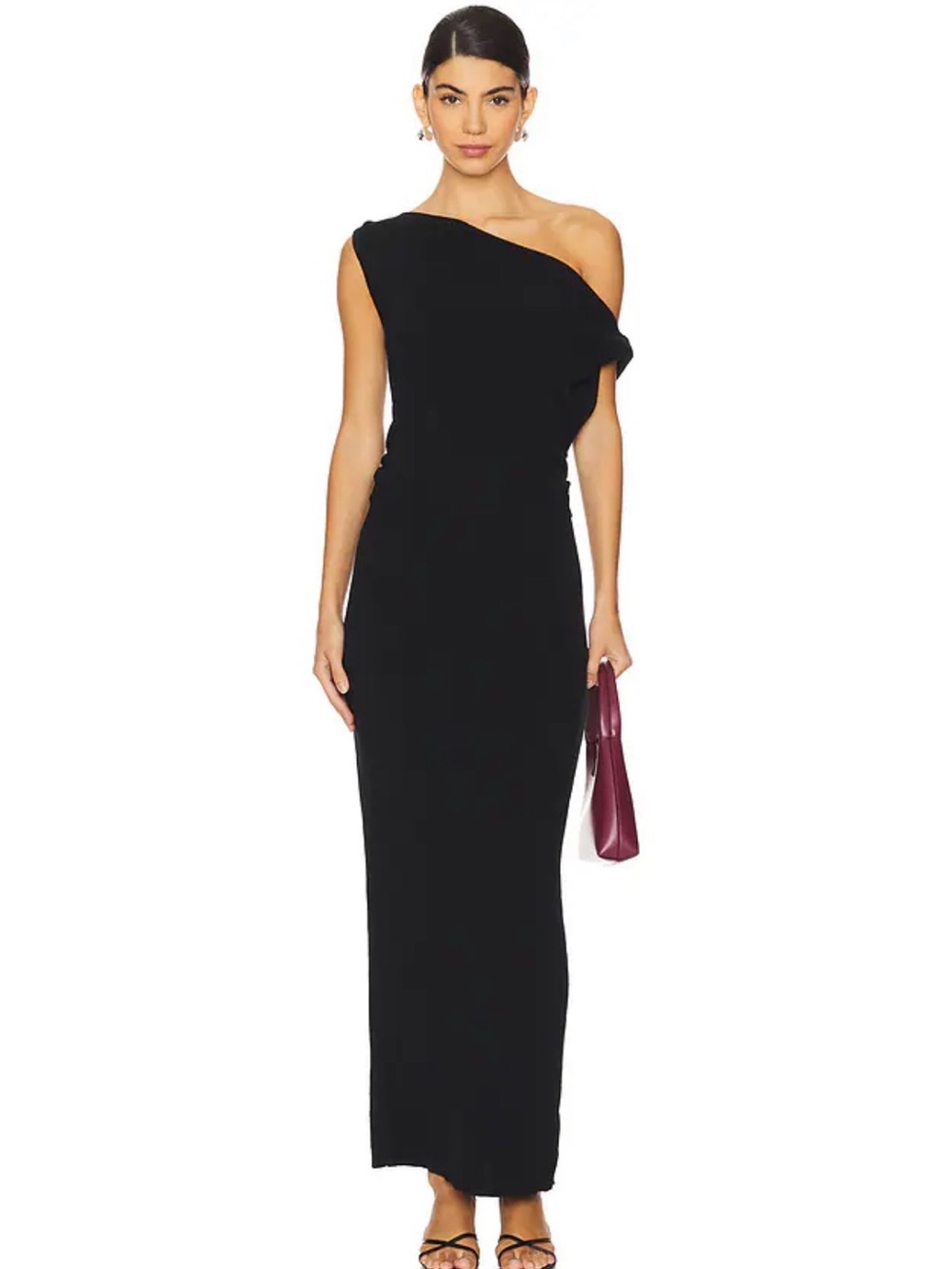 REVOLVE One-Shoulder Black Maxi Gown